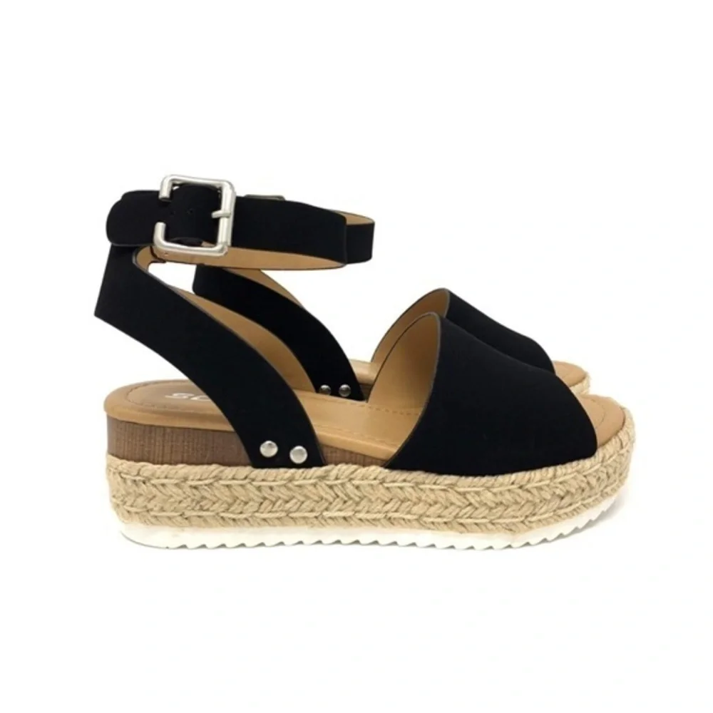 Soda Topic Women’s Open Toe Ankle Strap Espadrille Platform Sandals NIB